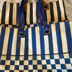 MacKenzie-Childs Royal & Courtly Check & Stripe Bistro Totes